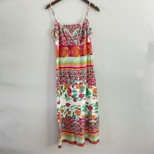 Desigual Womens Sleeveless Cami Colorful Floral Maxi Dress Long Striped Camisole